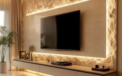 تنسيق ديكورات شاشات ومداخل مودرن في حي الياسمين والنرجس بالرياض